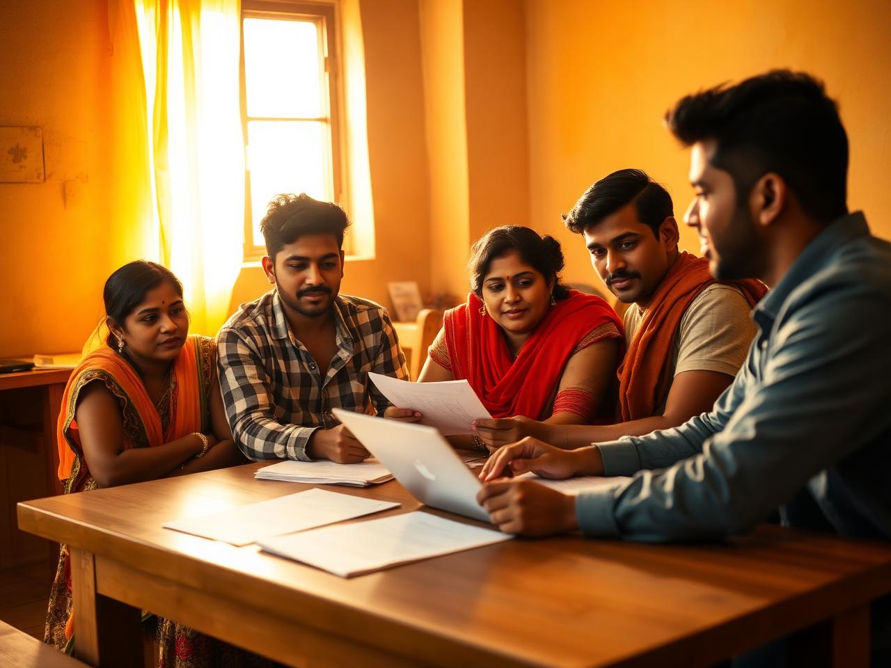 Entrepreneurs working together at a Chaupal